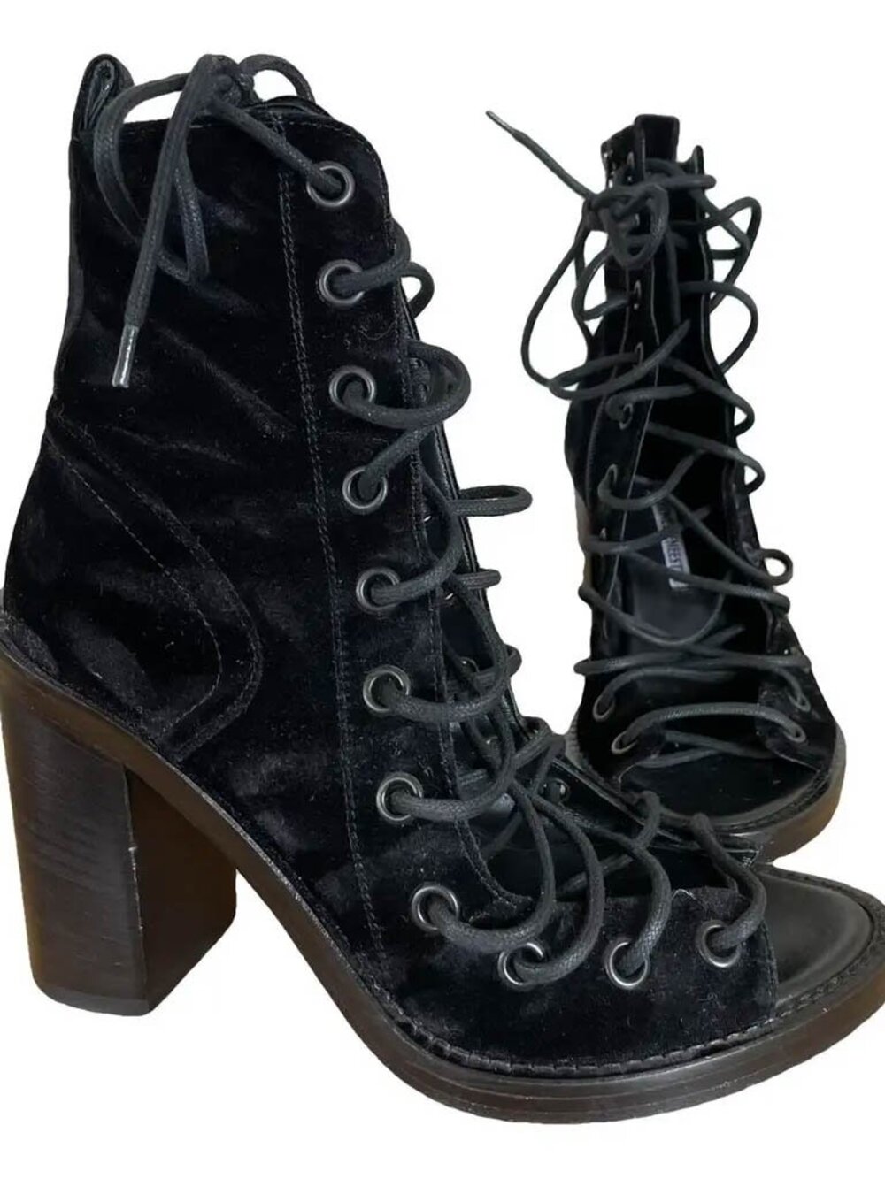 Ann Demeulemeester Black Velvet Gladiator Sandals EUR38